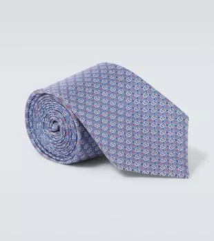 Галстук GG из шелкового жаккарда Gucci, Bluette/Orange