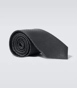 Галстук GG из шелкового жаккарда Gucci, Graphite