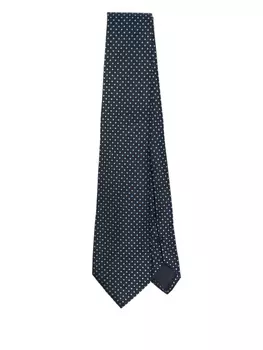 Галстук Giorgio Armani с жаккардовым узором в горошек, синий