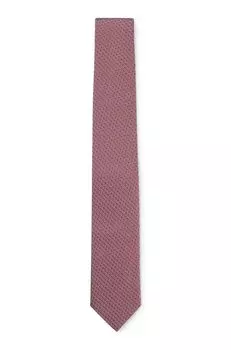 Галстук Hugo Boss Patterned In Silk-blend Jacquard, красный
