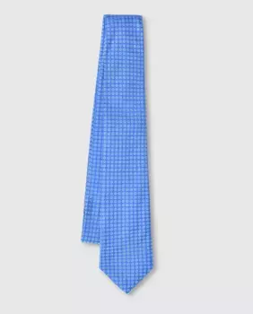 Галстук из 100% жаккарда премиум-класса из натурального шелка Olimpo, синий