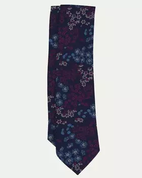 Галстук из хлопкового шелка темно-синего цвета Victorio & Lucchino, темно-синий