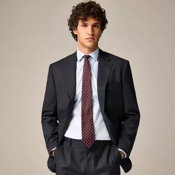 Галстук из итальянского шелкового репса в горошек J.Crew, белый