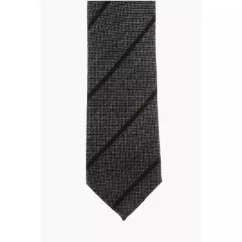 Галстук из кашемира с узором «косая полоска» Ermenegildo Zegna, серый