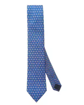 Галстук из натурального шелка синего цвета Victorio & Lucchino, синий