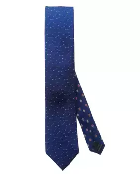 Галстук из натурального шелка темно-синего цвета Victorio & Lucchino, тёмно-синий