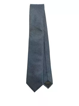 Галстук из шелка Brioni с геометрическим узором, синий