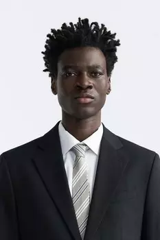 Галстук из шелка и вискозы в полоску ZARA, полосатый