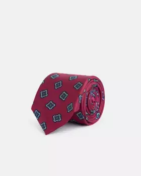Галстук из шелка с нерегулярным узором Silbon, красный