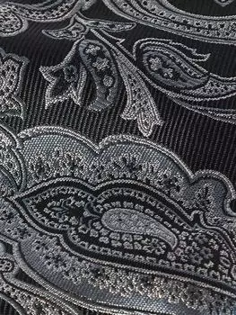 Галстук из шелка с узором пейсли и жаккардом, 8 см ETRO, серый