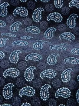 Галстук из шелка с узором пейсли и жаккардом, 8 см ETRO, синий