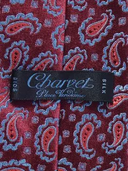 Галстук из шелка с узором пейсли и жаккардом, 8,5 см CHARVET, цвет Burgundy