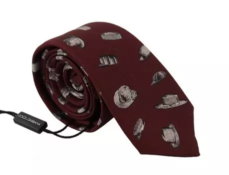 Галстук из шелкового атласа Maroon Elegance Dolce & Gabbana, бордовый