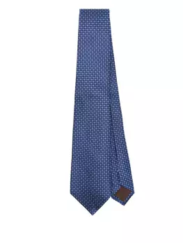 Галстук из шелкового жаккарда с узором Canali, синий