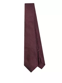 Галстук из шелкового жаккарда с узором Canali, красный