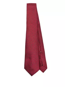 Галстук из шелкового жаккарда с узором Canali, черный