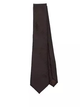 Галстук из шелкового жаккарда с узором от Giorgio Armani, коричневый