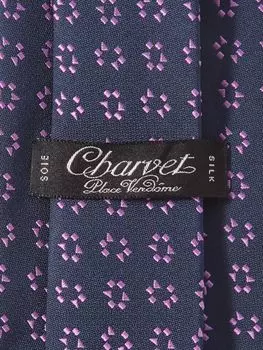 Галстук из шелкового жаккарда шириной 8,5 см CHARVET, синий
