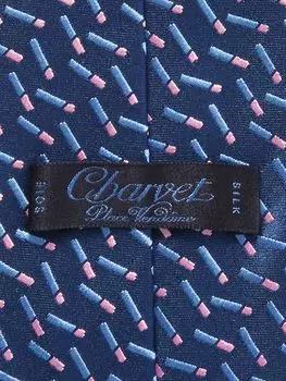 Галстук из шелкового жаккарда шириной 8,5 см CHARVET, синий