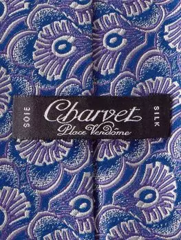 Галстук из шелкового жаккарда шириной 8,5 см CHARVET, синий