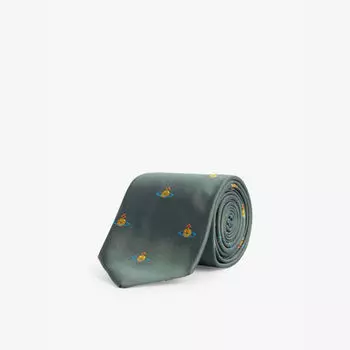 Галстук из шелковой саржи с рисунком «шар» Vivienne Westwood, зеленый