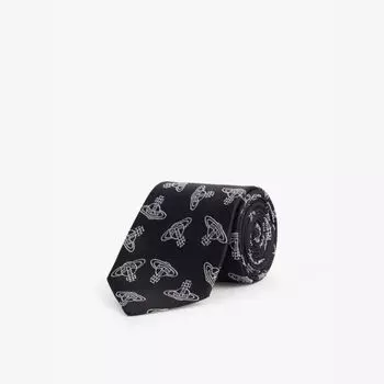 Галстук из шелковой саржи с рисунком «шар» Vivienne Westwood, черный