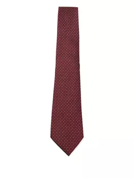 Галстук из шерсти с узором Canali, красный