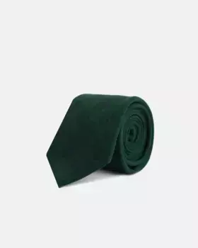 Галстук из шерсти с зеленым полуузором Silbon, зеленый