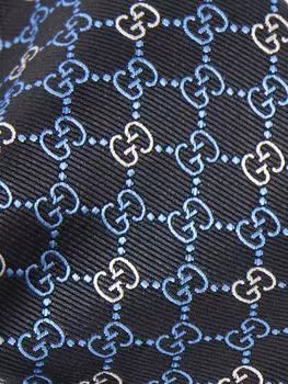 Галстук из жаккардового шелка с логотипом, 7 см GUCCI, синий