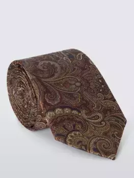 Галстук John Lewis Silk Paisley, цвет multi/brown
