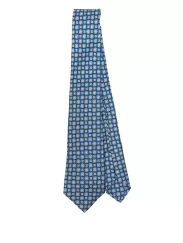 Галстук Kiton с узорчатым жаккардом, синий