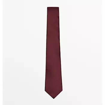 Галстук Massimo Dutti 100% Silk Textured, темно-бордовый
