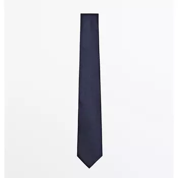 Галстук Massimo Dutti Cotton And Silk Twill, темно-синий