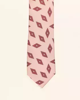 Галстук мужской бледно-розовый с геометрическим принтом PuroEgo