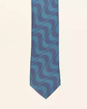 Галстук мужской с принтом цвета сине-зеленый PuroEgo, голубой