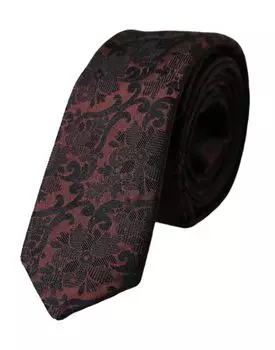 Галстук мужской шелковый регулируемый Maroon Floral Fantasy Dolce & Gabbana, бордовый