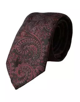 Галстук мужской шелковый с бордовым узором, регулируемый Dolce & Gabbana