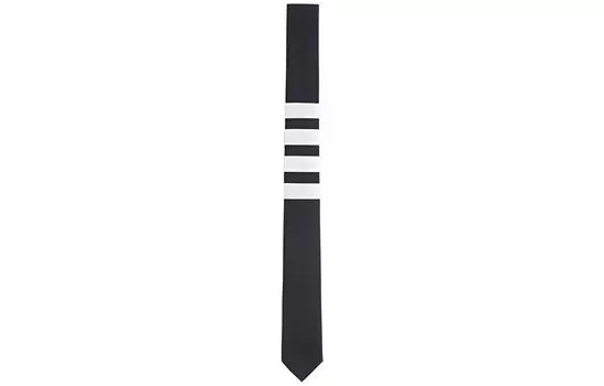 Галстук полотняного переплетения с 4 полосками THOM BROWNE, темно-синий