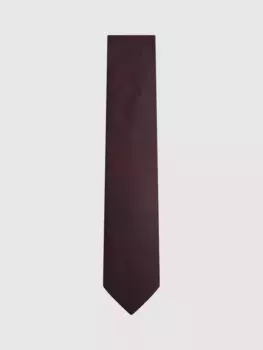 Галстук Reiss Ceremony Textured Silk Blend, бордовый