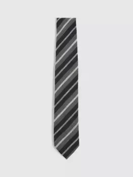 Галстук Reiss Verona Stripe Silk Blend, цвет navy/charcoal