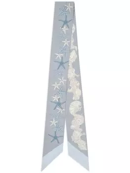 Галстук с принтом Versace, синий