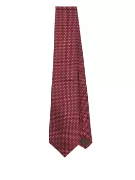 Галстук с узорчатым жаккардом Canali, красный
