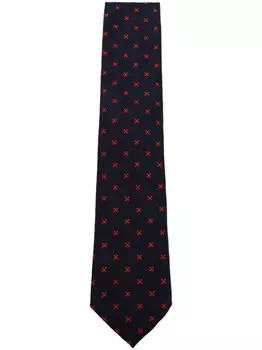 Галстук с узорчатым жаккардом Zegna, синий