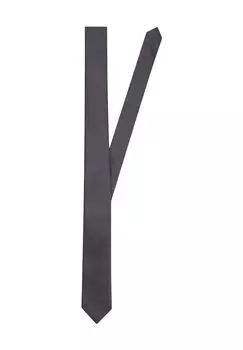 Галстук, шелковый, однотонный, 5 см, мужской seidensticker, темно-серый
