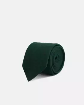 Галстук шерстяной с мелким зеленым узором Silbon, зеленый