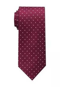 Галстук, шёлк, горошек, 7,5 см, мужской ETERNA, цвет Bordeaux