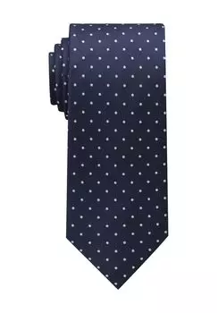 Галстук, шёлк, горошек, 7,5 см, мужской ETERNA, цвет Marine