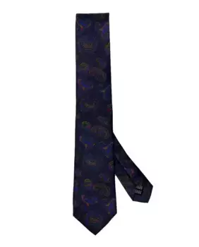Галстук темно-синего шелка Victorio & Lucchino, тёмно-синий