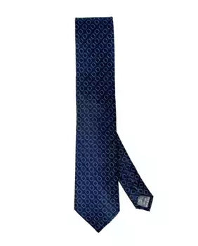 Галстук темно-синего шелка Victorio & Lucchino, зеленый