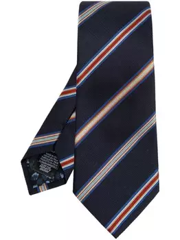 Галстук в контрастную полоску Paul Smith, синий